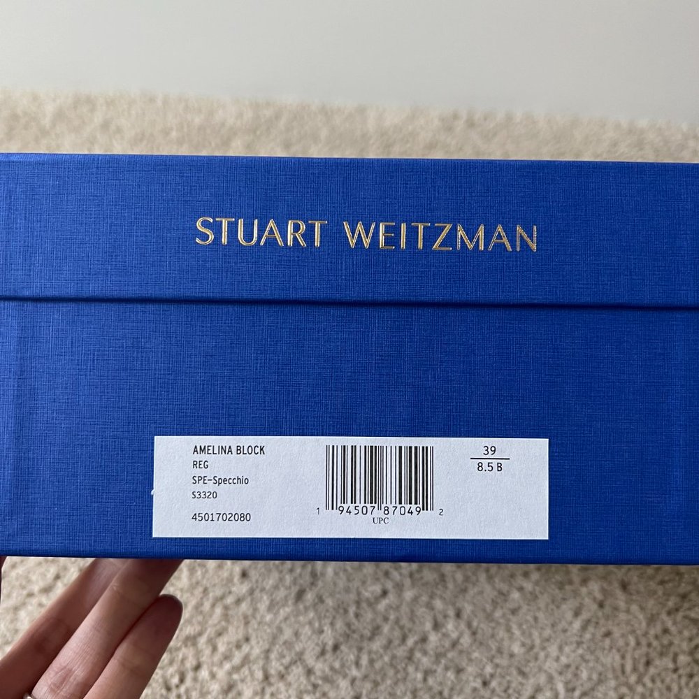 Stuart Weitzman Amelina Block-Heel Sandals Rose Gold NWT - Picture 9 of 10